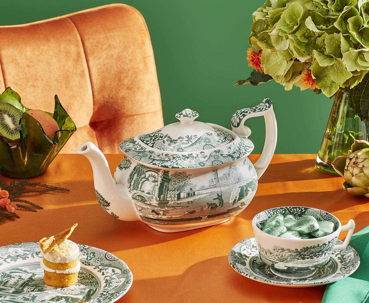 Spode Heritage Green Italian TeaPot 1.1L/2pt