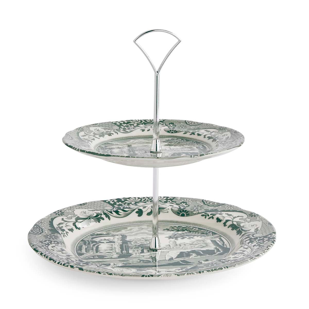 Spode Heritage Green Italian 2-Tier Cake Stand 27cm&19cm