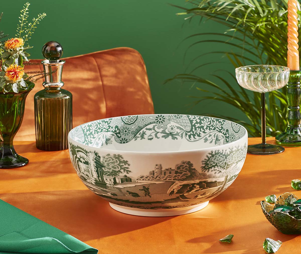 Spode Heritage Green Italian Round Bowl 27.5cm/10.75"