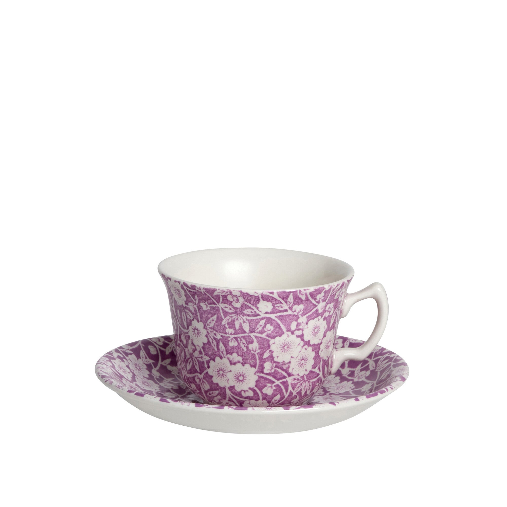Burleigh Blossom Calico Teacup 187ml & Plate 19cm Gift Set
