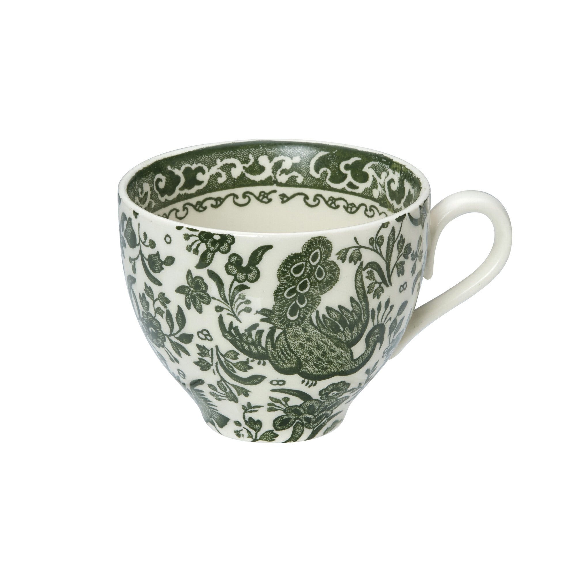 Burleigh Green Regal Peacock Teacup 187ml/ 0.33pt
