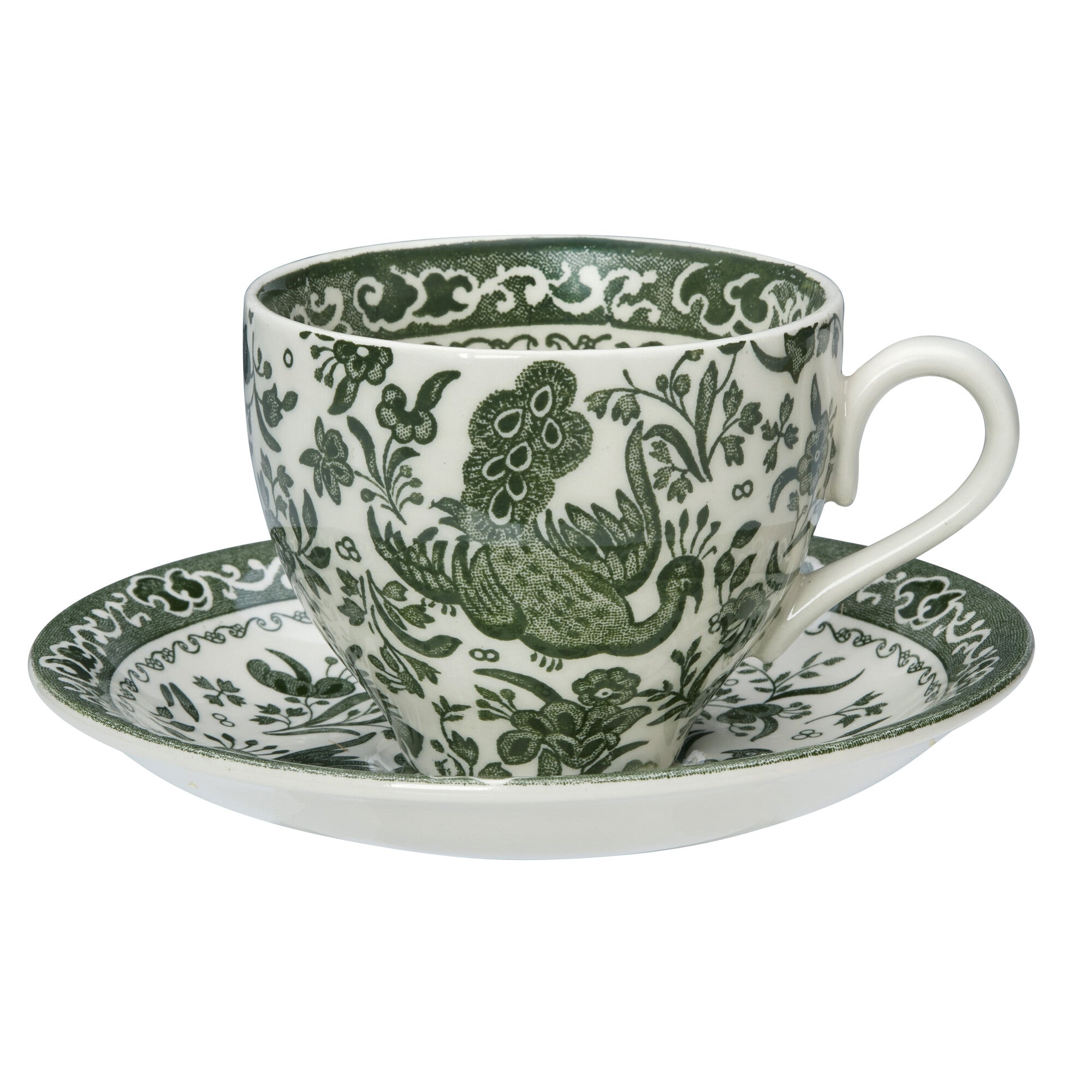 Burleigh Green Regal Peacock Tea Saucer