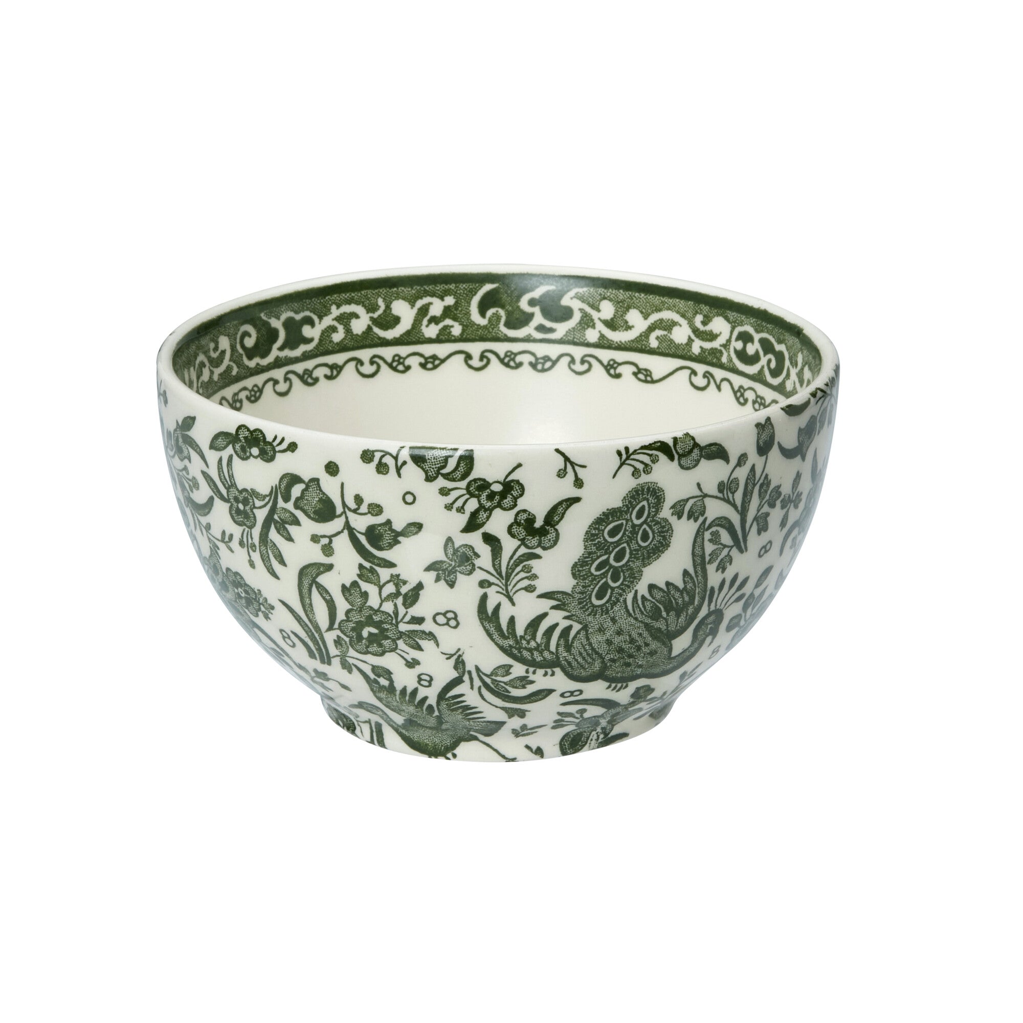 Burleigh Green Regal Peacock Mini Footed Bowl 12cm/5"