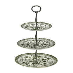 Burleigh Green Regal Peacock 3 Tier Cake Stand Gift Boxed