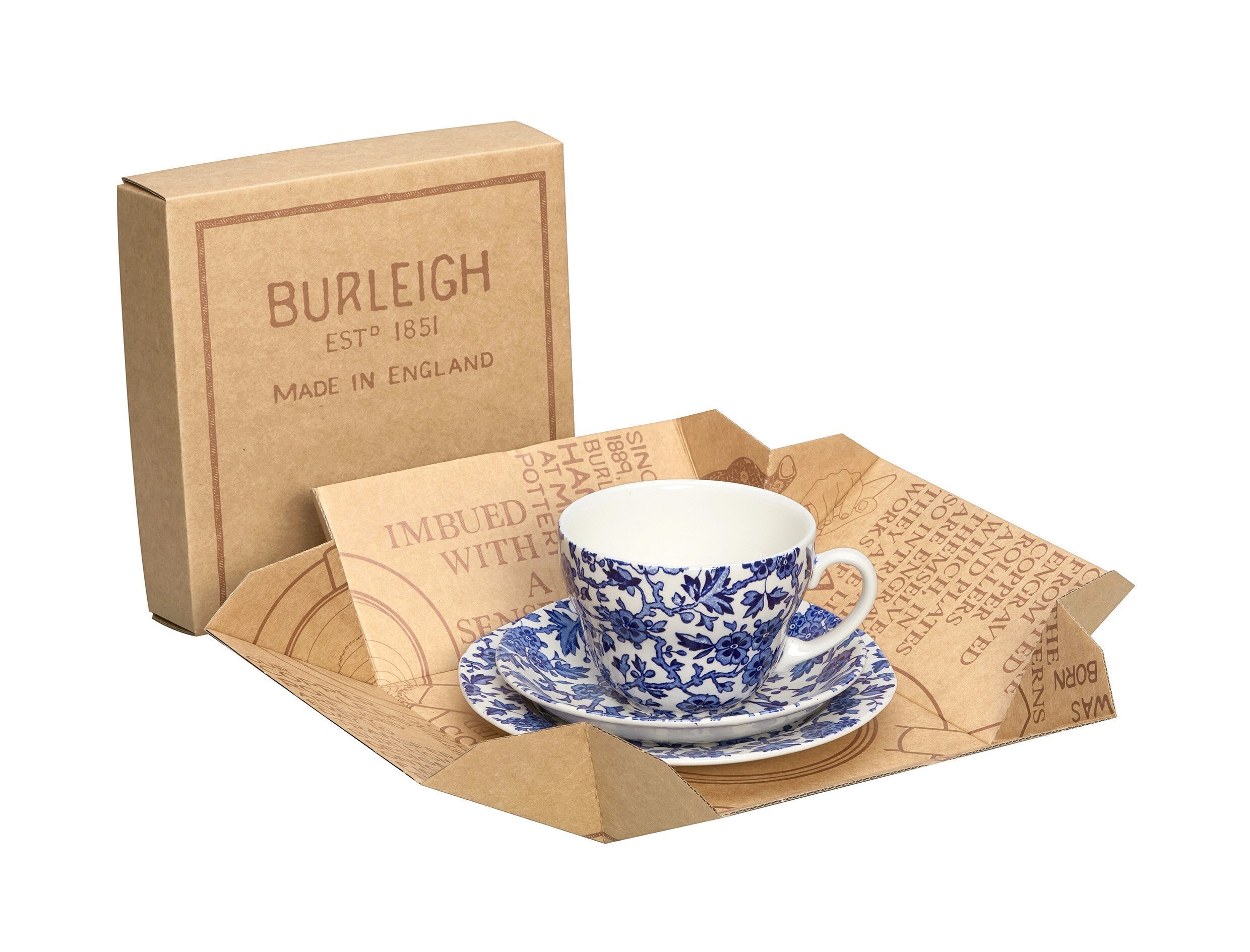 Burleigh Blue Arden Breakfast Cup 3 piece Gift Set