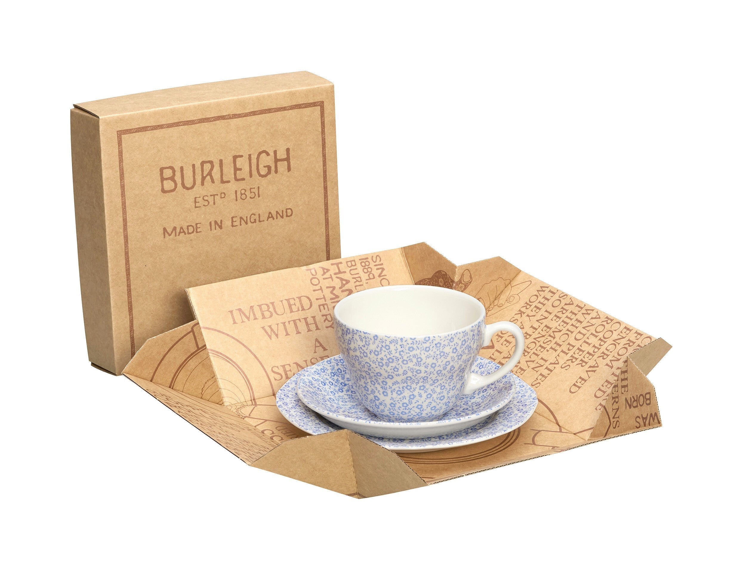 Burleigh Pale Blue Felicity Breakfast Cup 3 Piece Gift Set