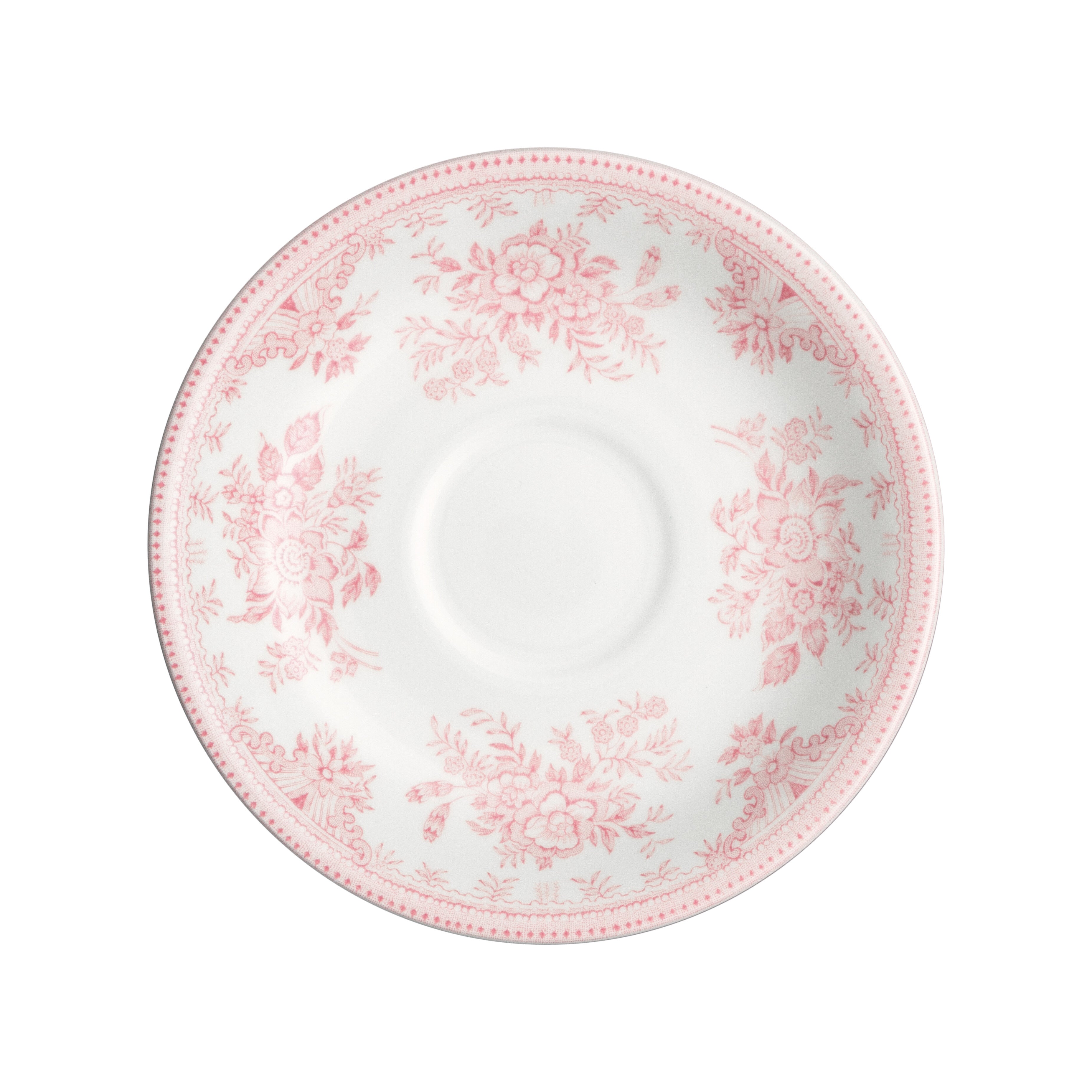 Burleigh Pink Asiatic Pheasants Tea Saucer