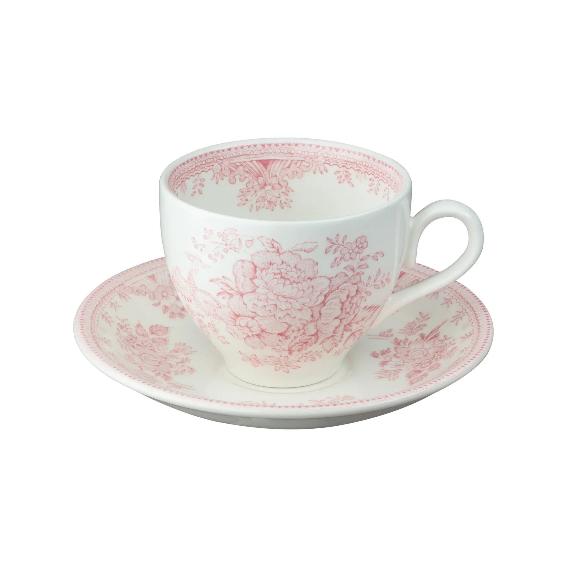Burleigh Pink Asiatic Pheasants Teacup & Saucer