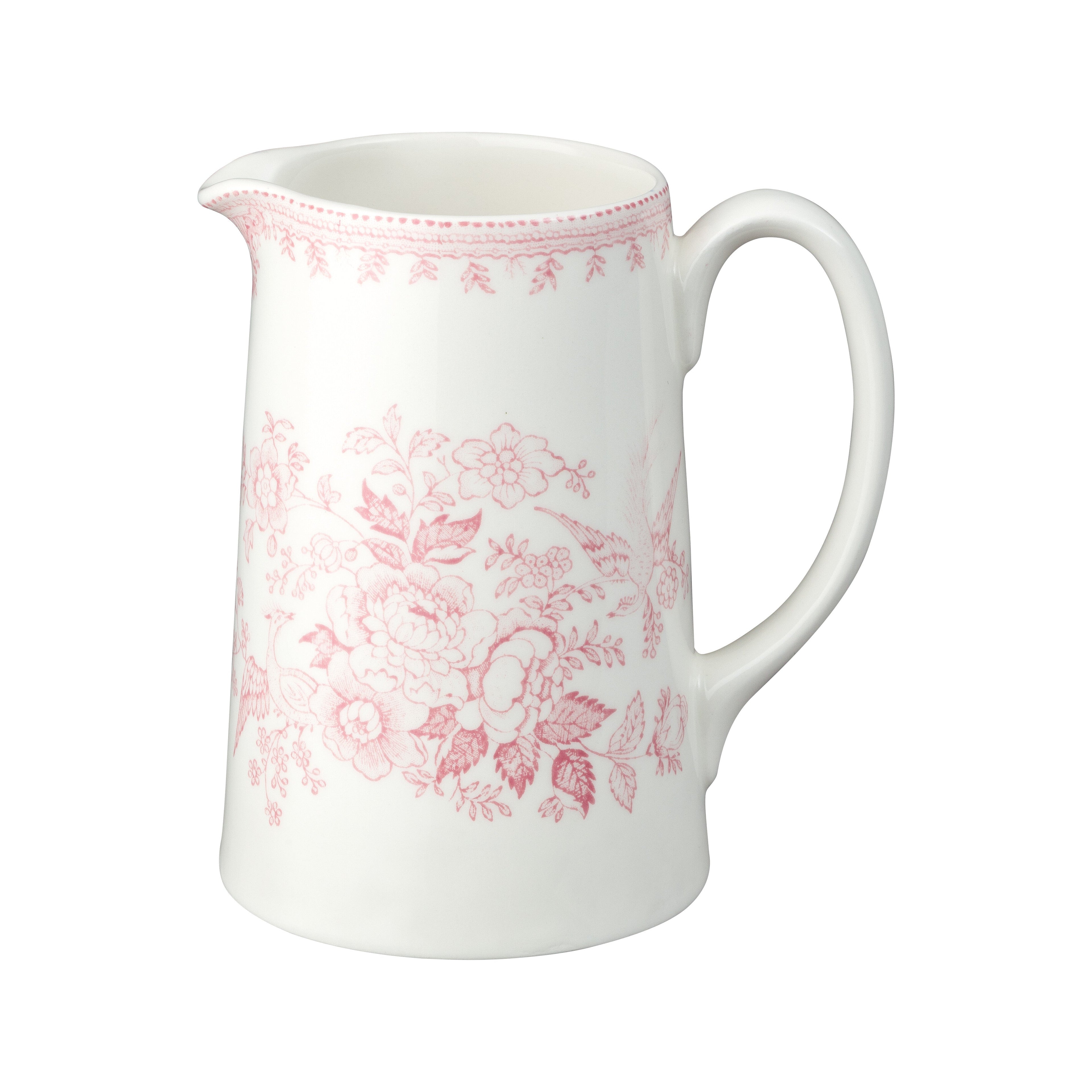 Burleigh Pink Asiatic Pheasants Tankard Jug Medium 568ml/1pt