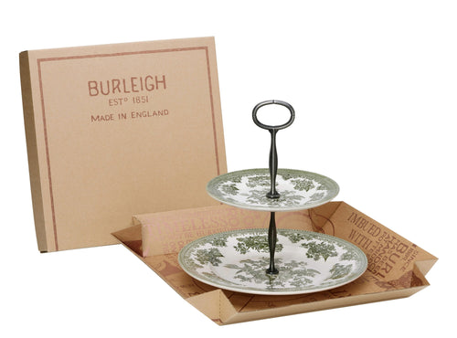 Burleigh Green Asiatic Pheasants 2 Tier Cake Stand Gift Boxed