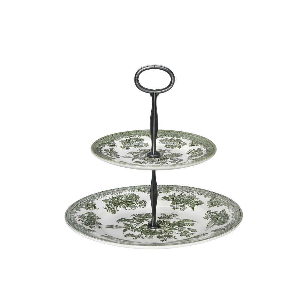 Burleigh Green Asiatic Pheasants 2 Tier Cake Stand Gift Boxed