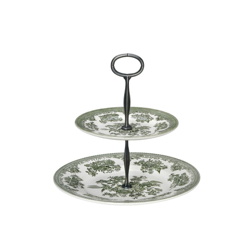 Burleigh Green Asiatic Pheasants 2 Tier Cake Stand Gift Boxed