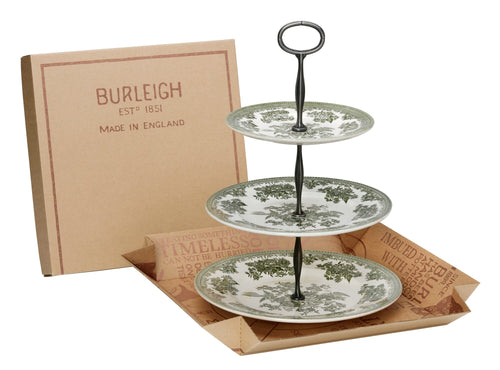 Burleigh Green Asiatic Pheasants 3 Tier Cake Stand Gift Boxed