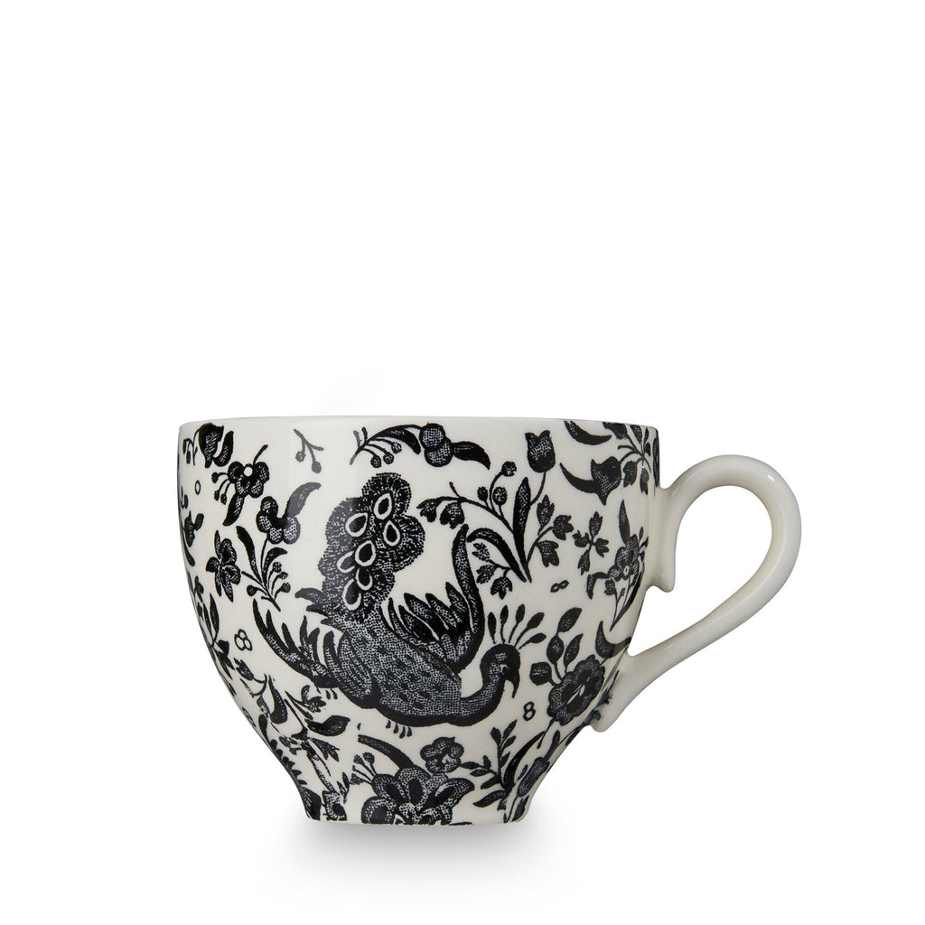 Burleigh Black Regal Peacock Tea Cup 187ml