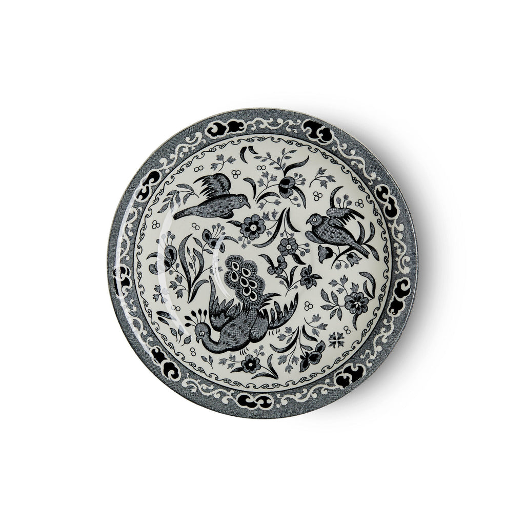 Burleigh Black Regal Peacock Breakfast Saucer