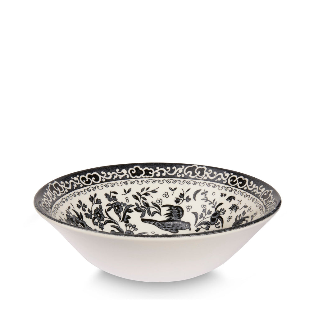 Burleigh Black Regal Peacock Cereal Bowl 16cm