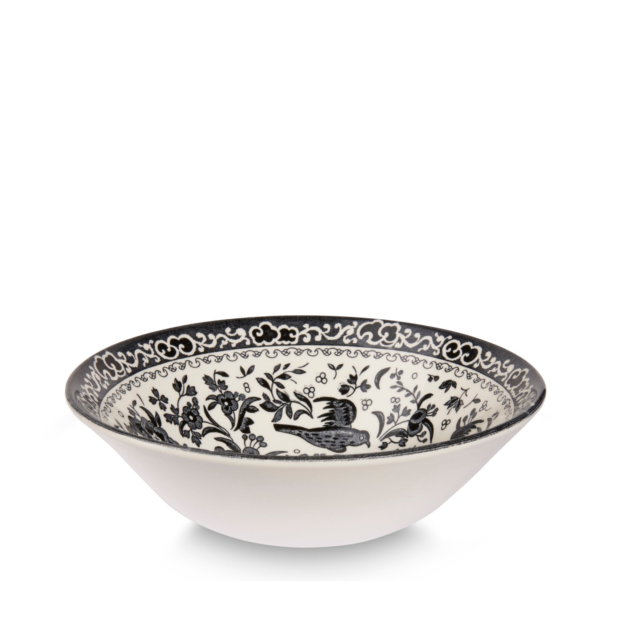 Burleigh Black Regal Peacock Cereal Bowl 16cm
