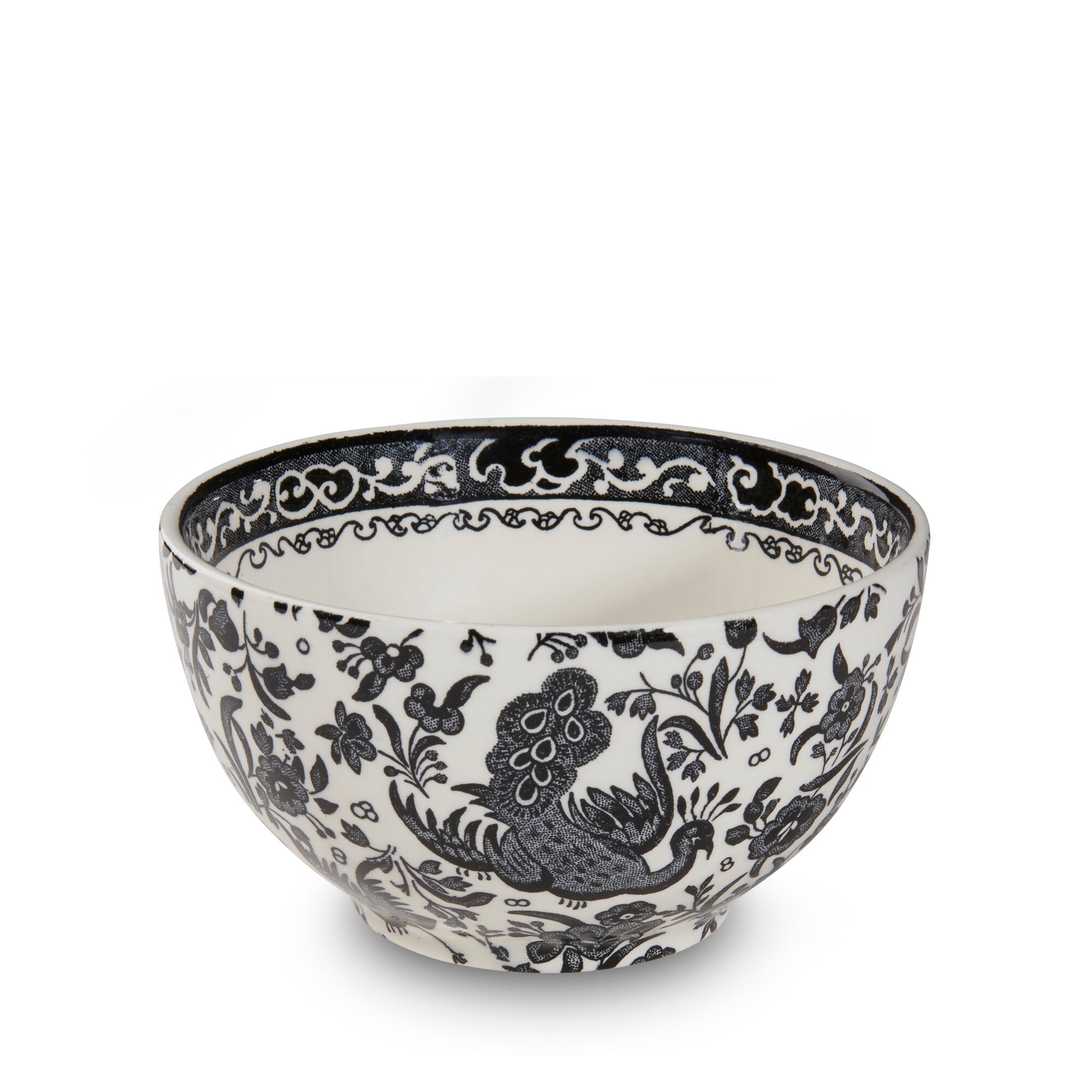 Burleigh Black Regal Peacock Mini Footed Bowl 12cm/5