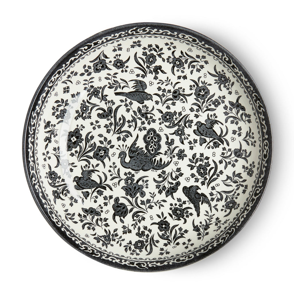 Burleigh Black Regal Peacock Pasta Bowl 23cm