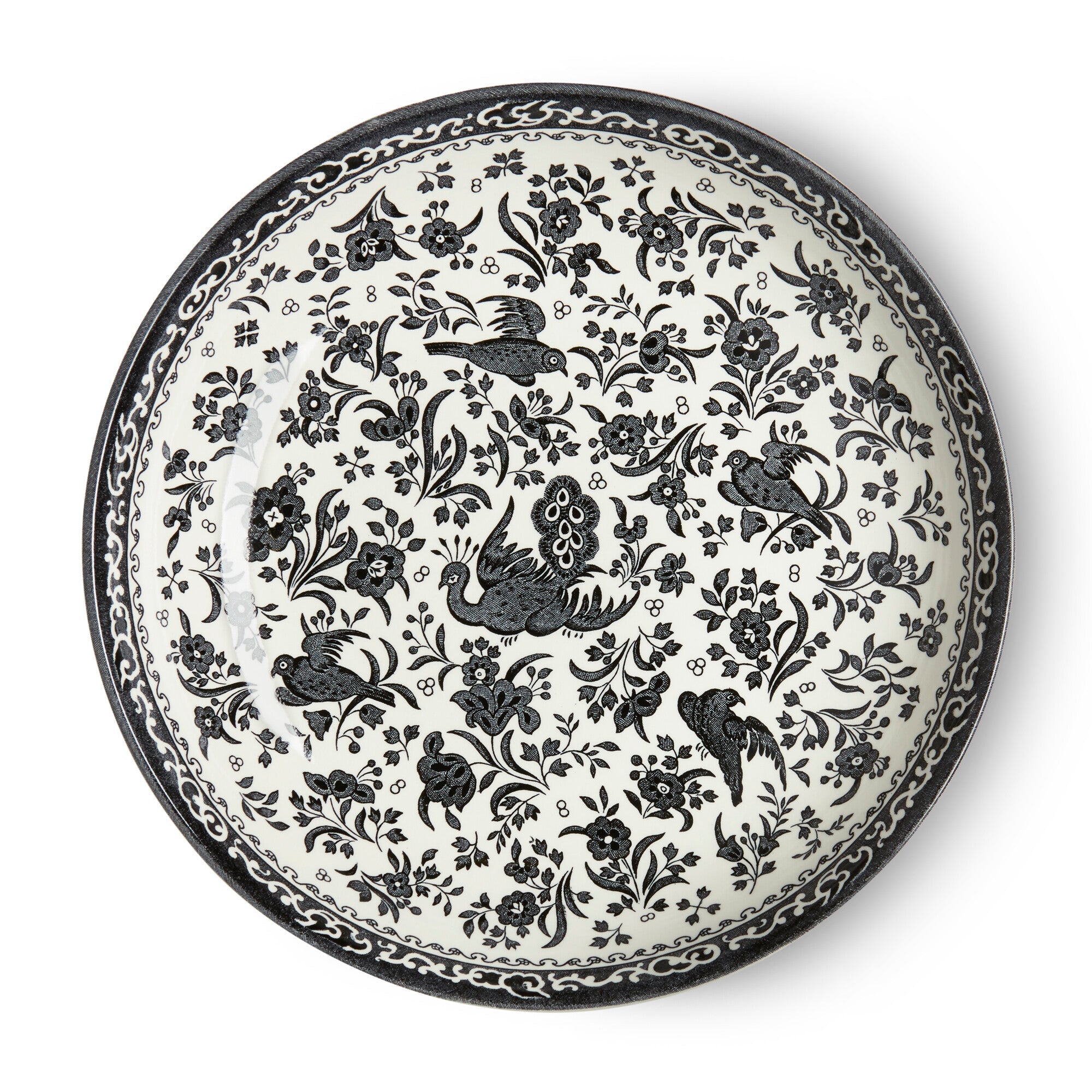 Burleigh Black Regal Peacock Pasta Bowl 23cm