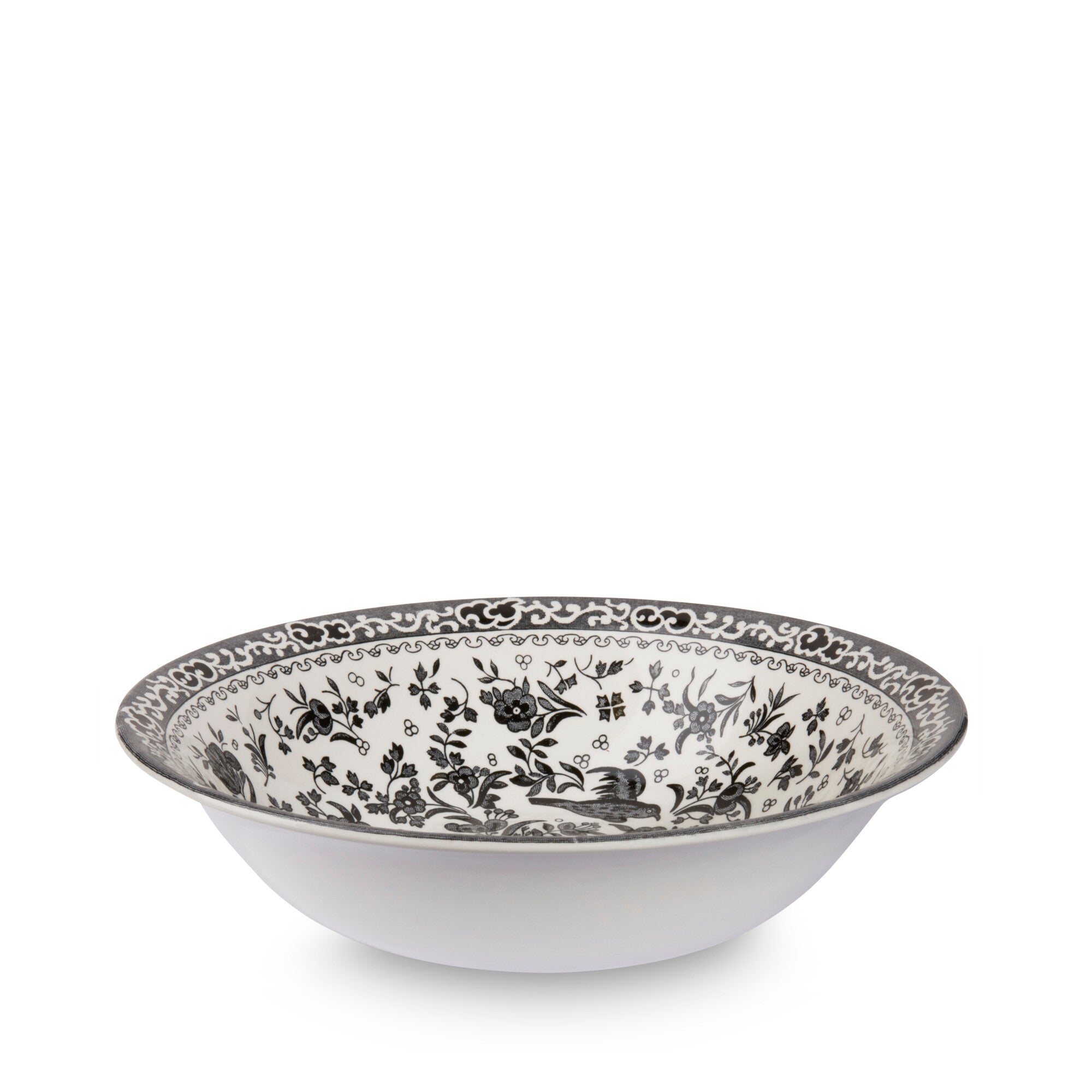 Burleigh Black Regal Peacock Pudding/Soup Bowl 20.5cm