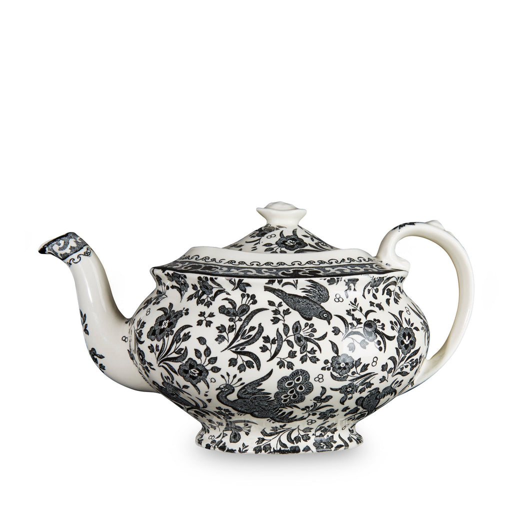 Burleigh Black Regal Peacock Teapot 500ml