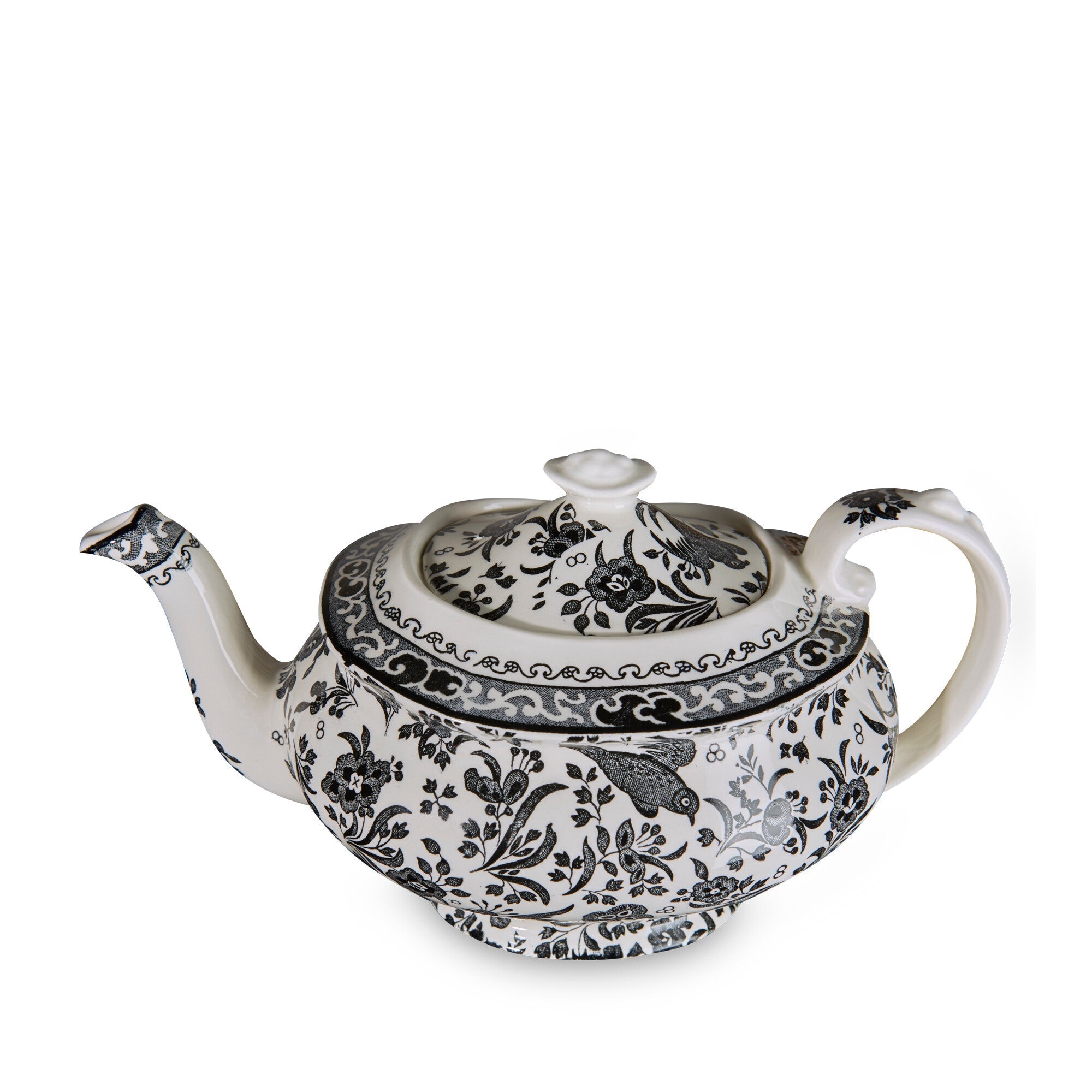 Burleigh Black Regal Peacock Teapot 500ml