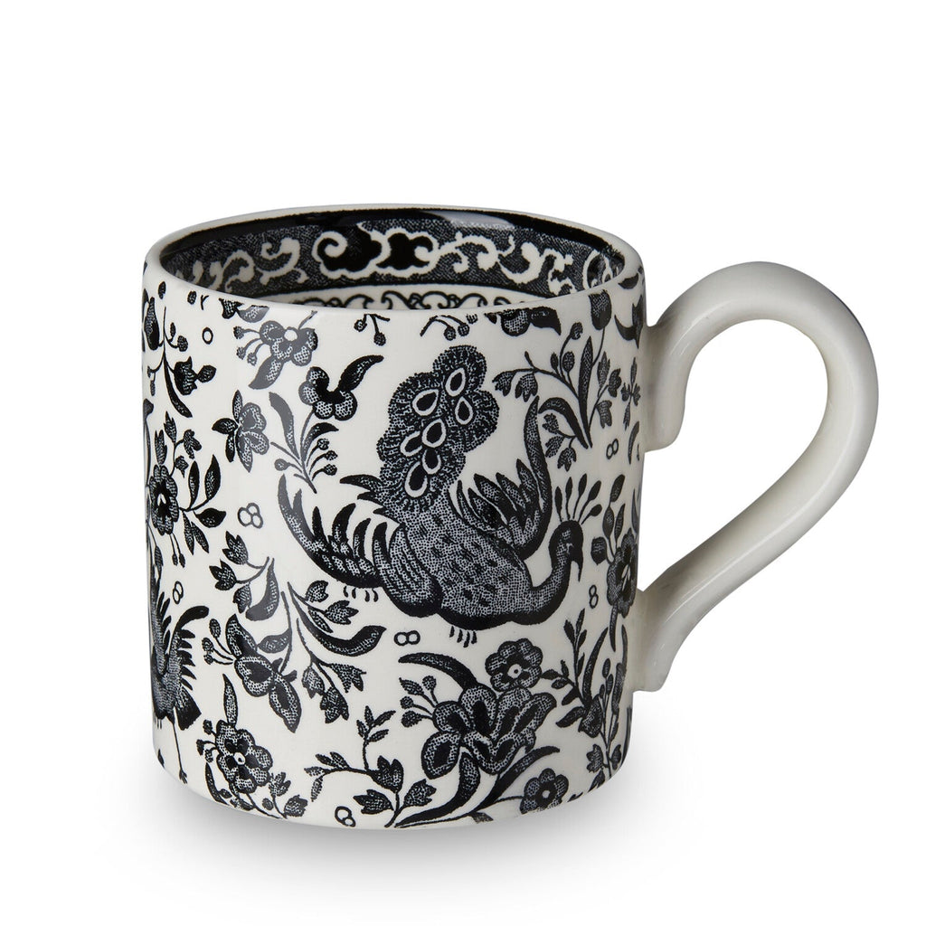 Burleigh Black Regal Peacock Mug 284ml