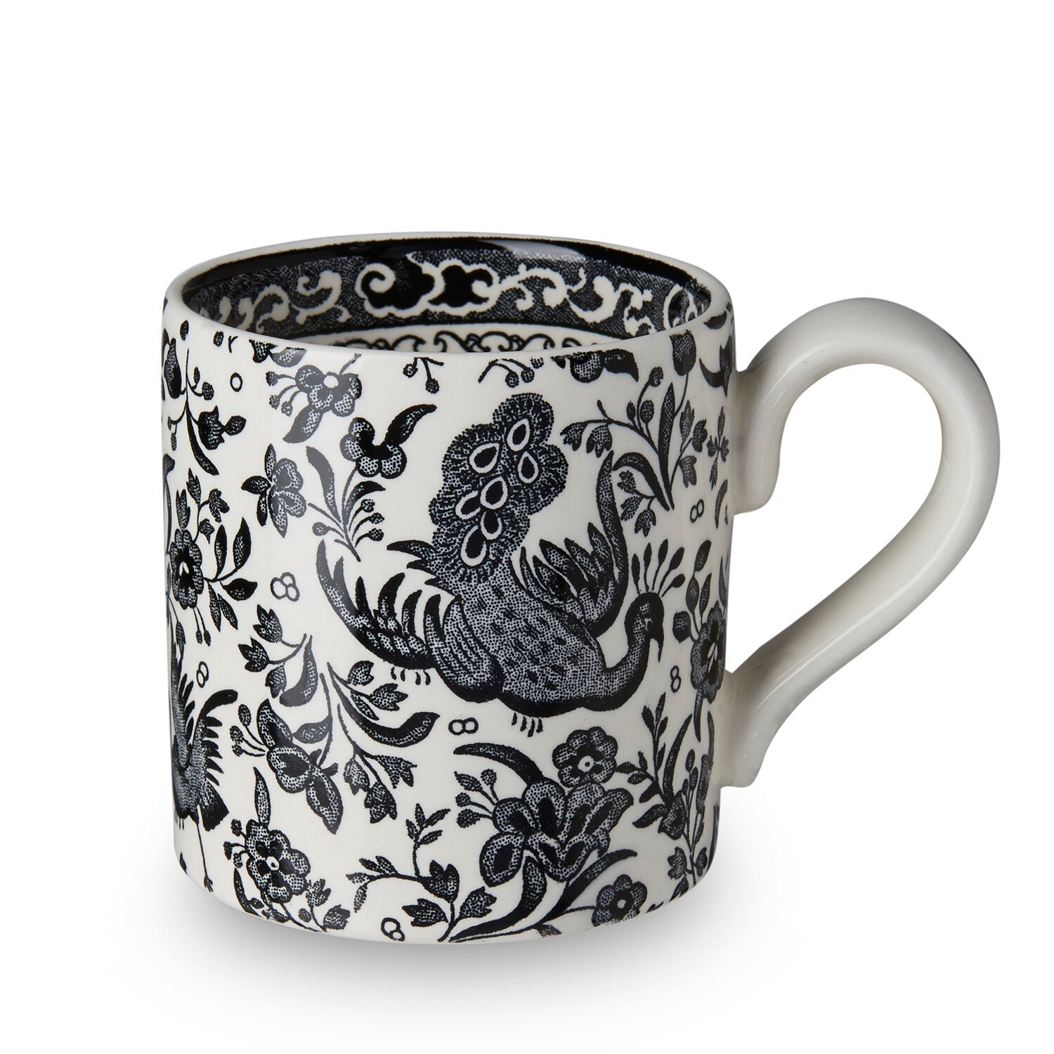 Burleigh Black Regal Peacock Mug 284ml