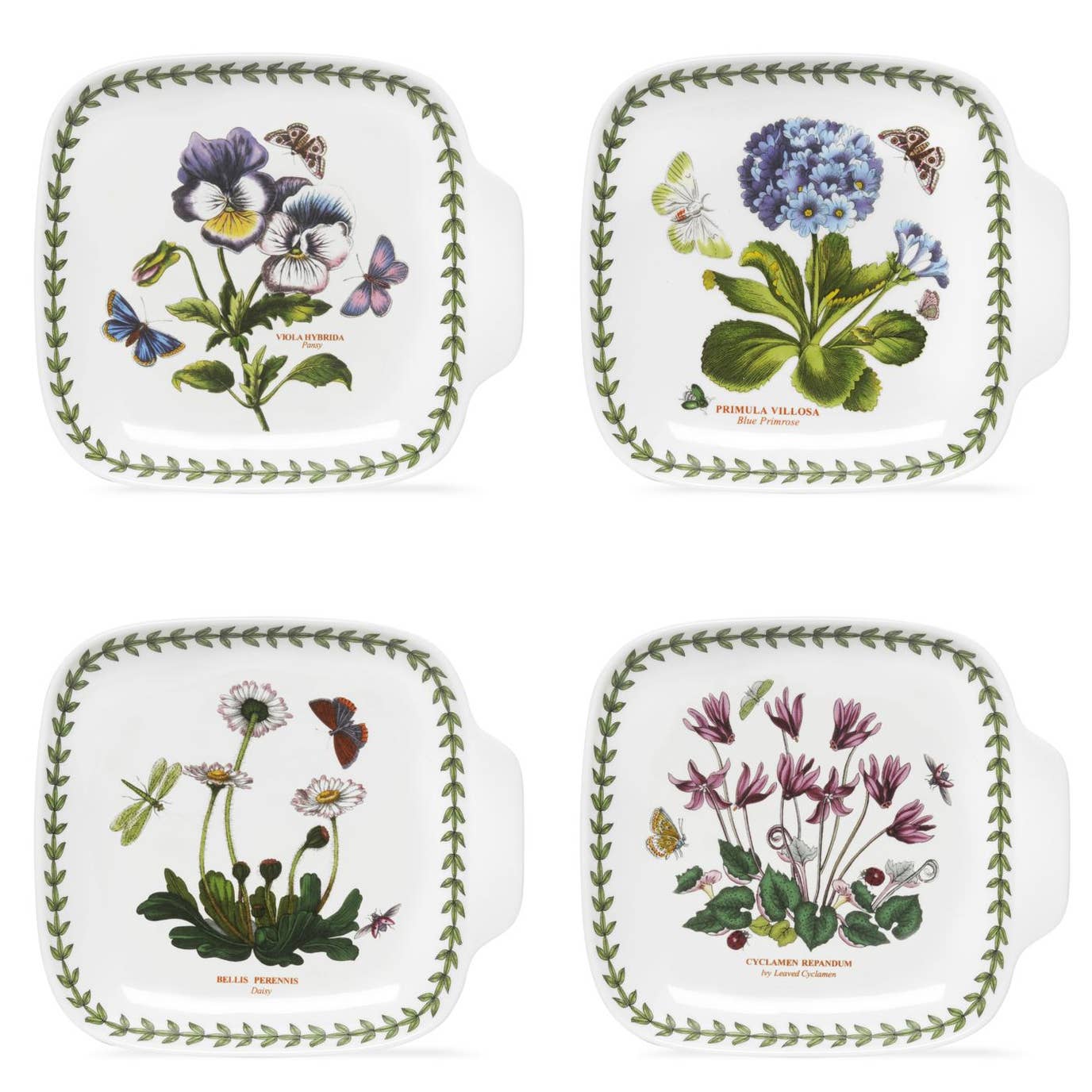 Botanic Garden Set of 4 Canap_ Dish 18.5cm x 16.8cm Boxed Set