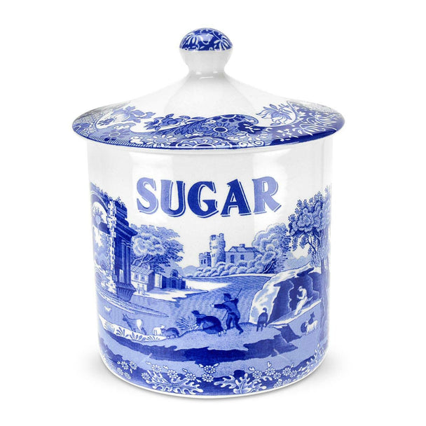 Spode Blue Italian Covered Canister Sugar