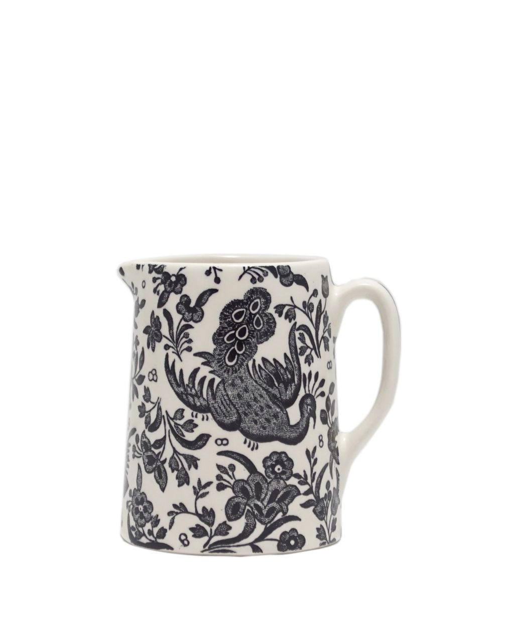 Burleigh Black Regal Peacock Tankard Jug Mini 160ml/0.25pt