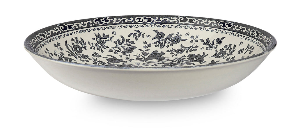 Burleigh Black Regal Peacock Pasta Bowl 23cm