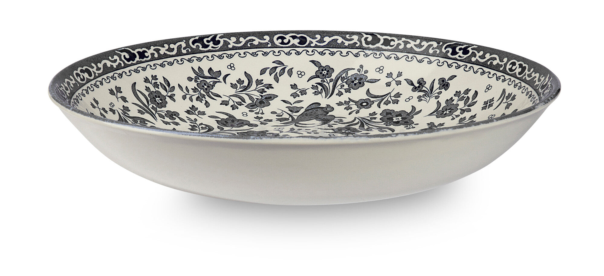 Burleigh Black Regal Peacock Pasta Bowl 23cm