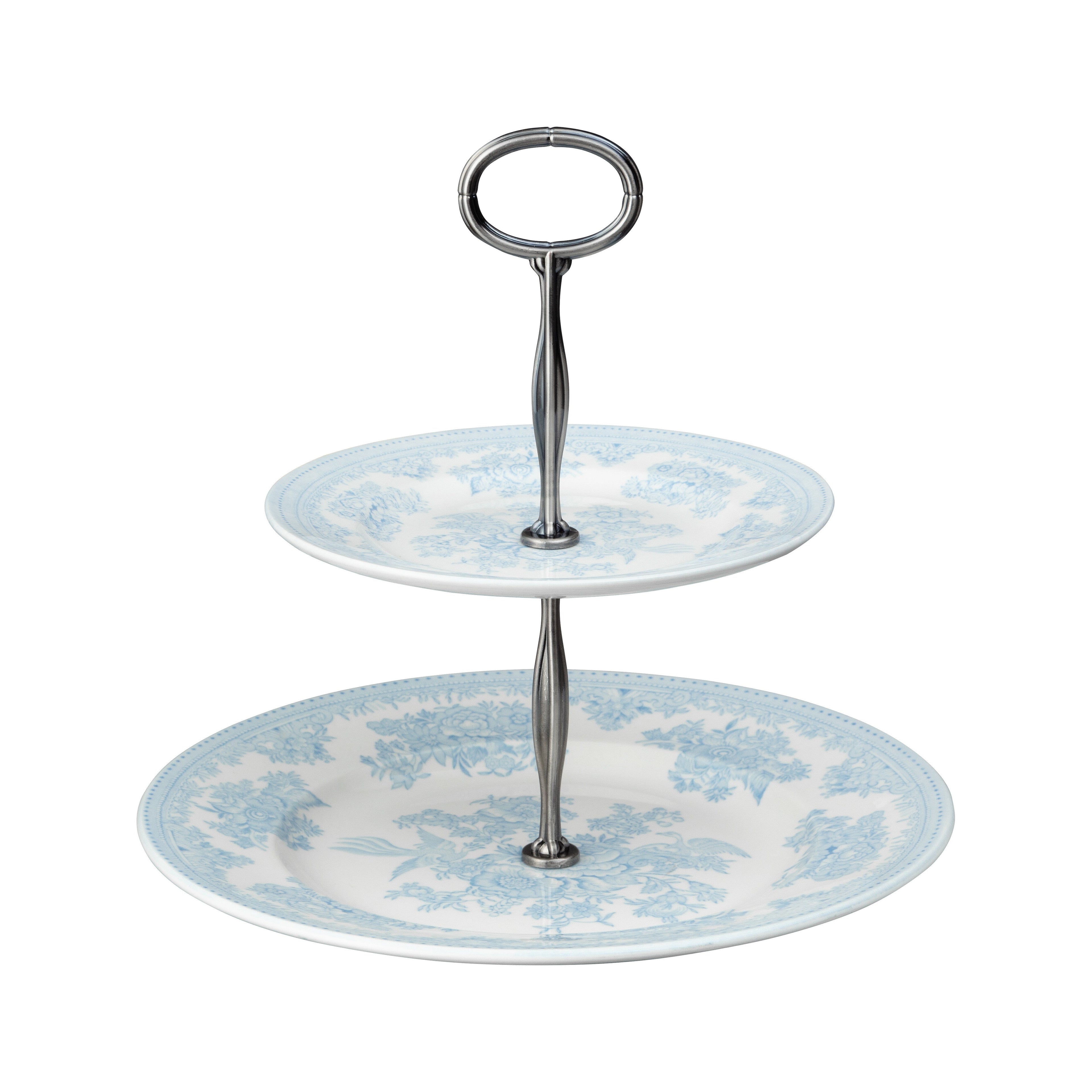 Burleigh Blue Asiatic Pheasant  2 Tier Cake Stand Gift Box