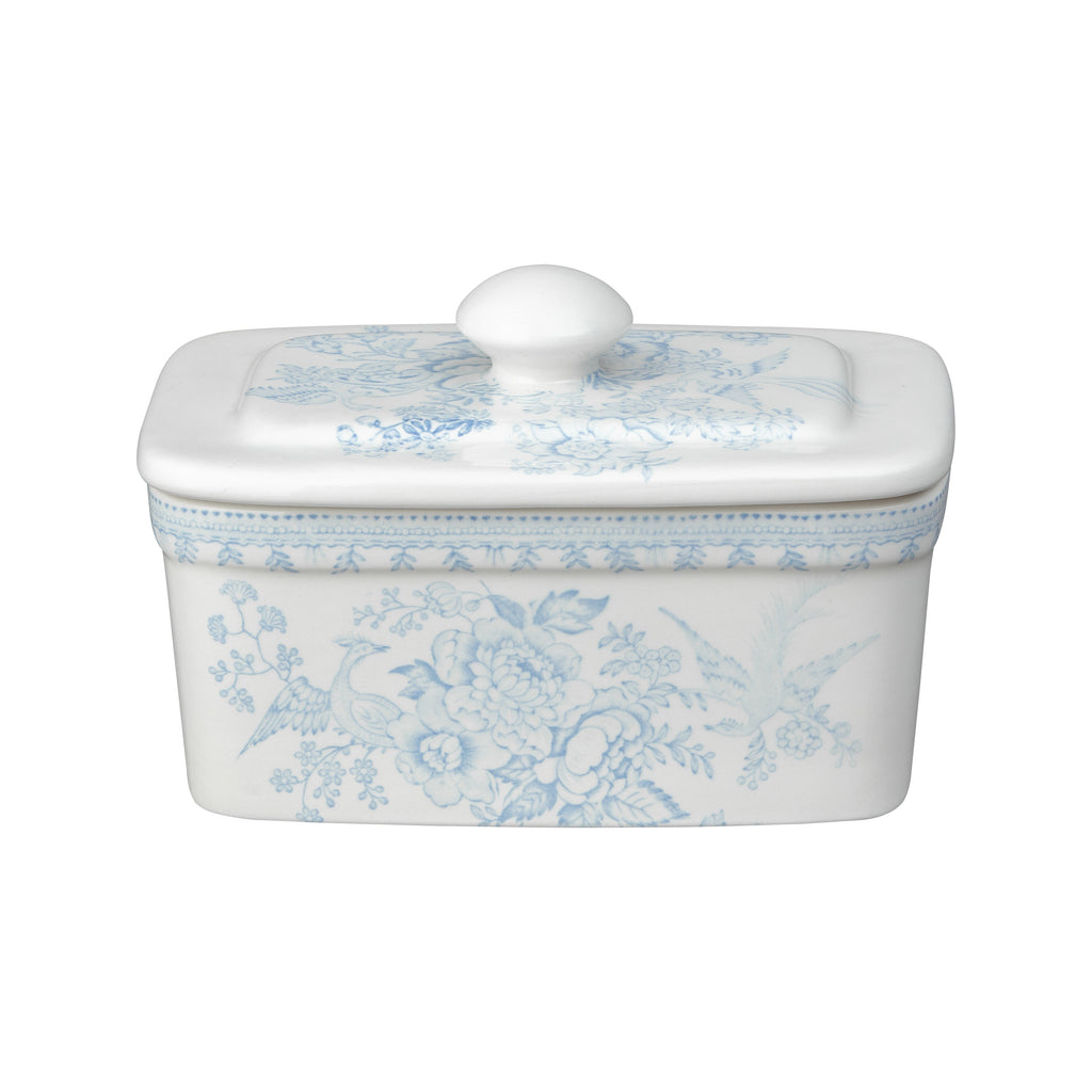 Burleigh Blue Asiatic Pheasants Butter Dish 400g/1lb
