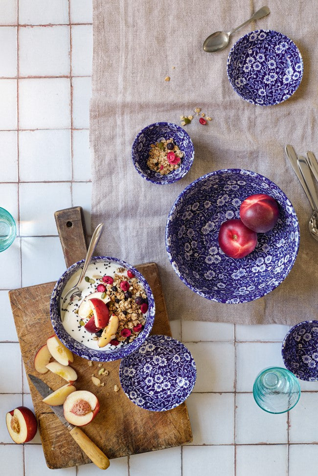 Burleigh Blue Calico Pudding/Soup Bowl 20.5cm