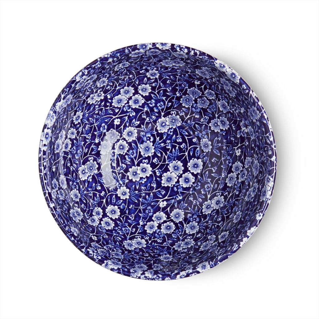 Burleigh Blue Calico Medium Footed Bowl 20cm