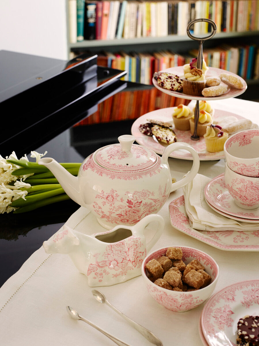 Burleigh Pink Asiatic Pheasants Teapot Large 800ml/1.5pt
