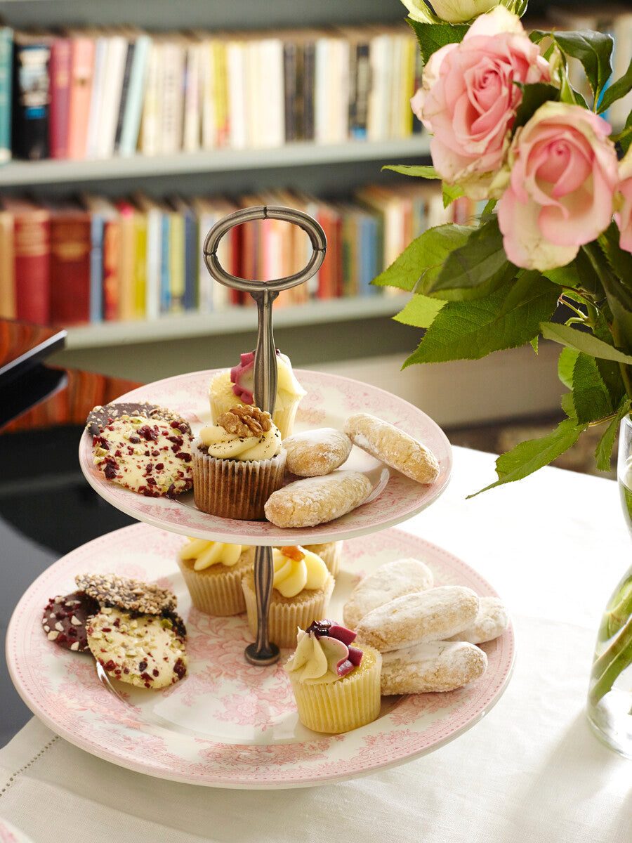 Burleigh Pink Asiatic Pheasants 2 Tier Cake Stand Gift Box