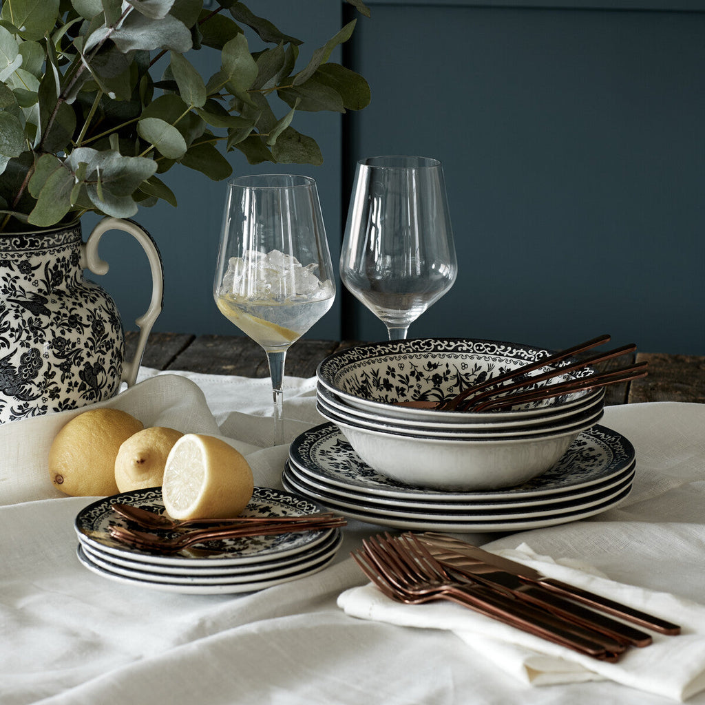 Burleigh Black Regal Peacock Cereal Bowl 16cm