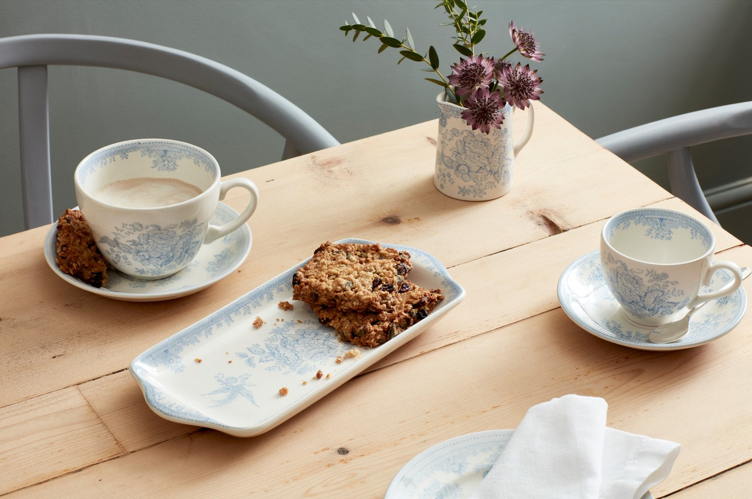 Burleigh Blue Asiatic Pheasants Breakfast Cup 3 Piece Gift Set