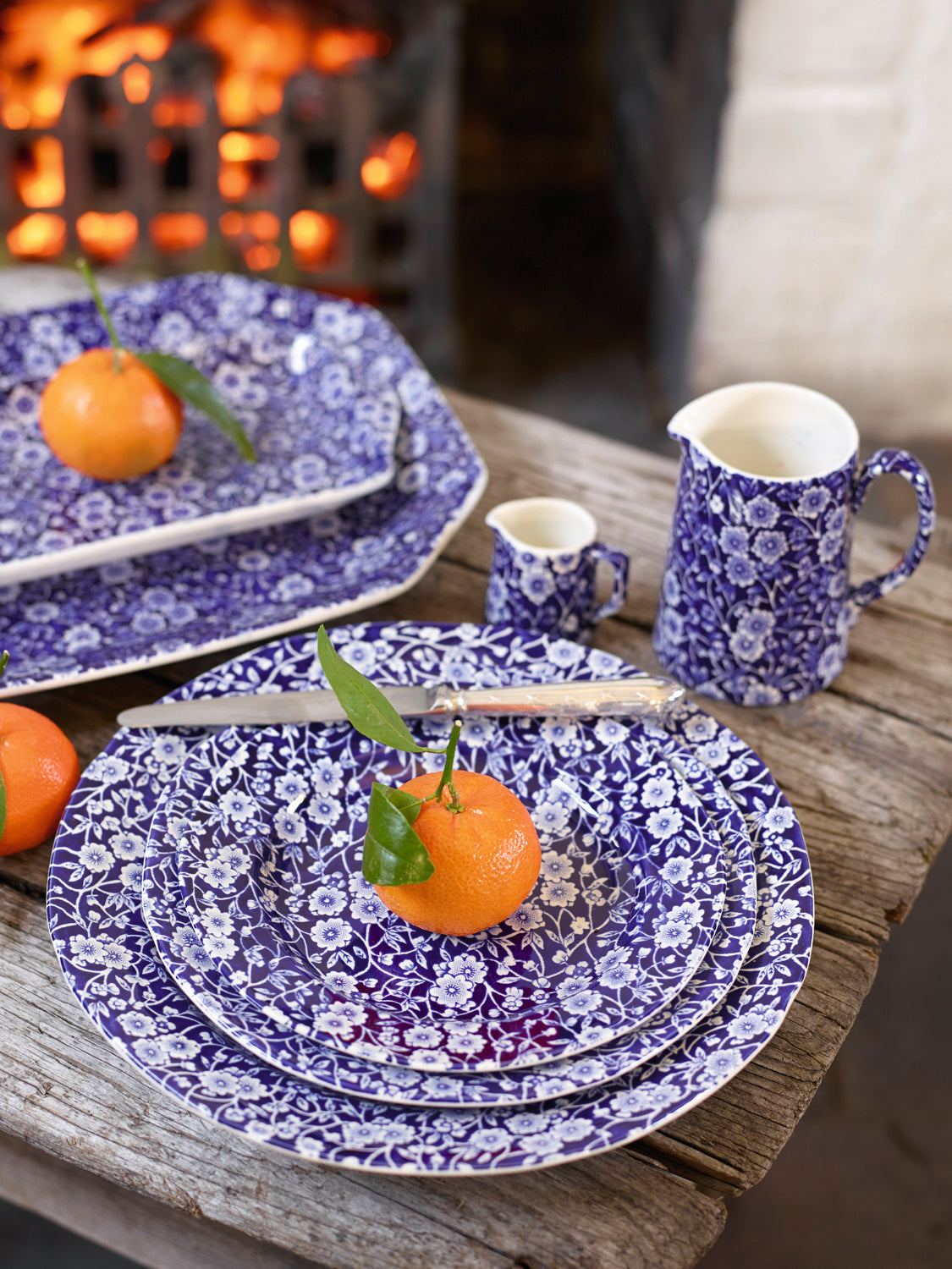 Burleigh Blue Calico Tankard Jug Mini 160ml