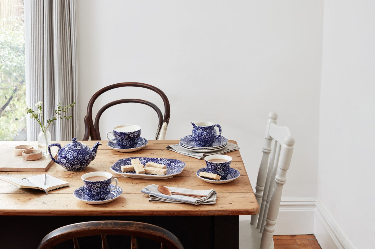 Burleigh Blue Calico Butter Pat Dish 12cท