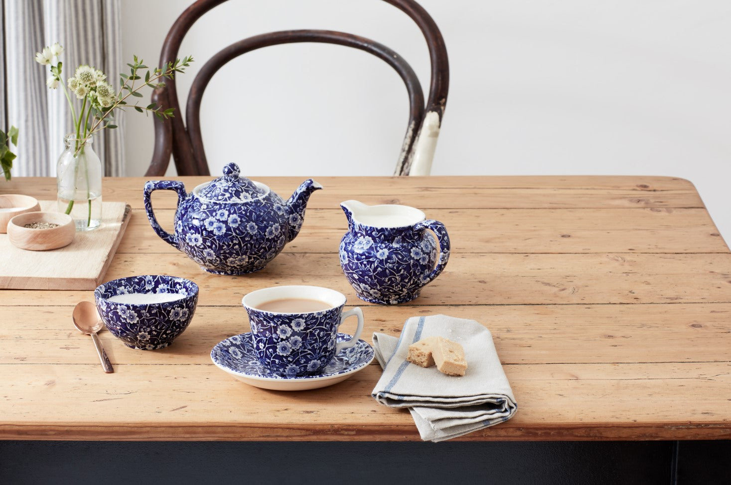 Burleigh Blue Calico Sugar Bowl Small 9.5cm