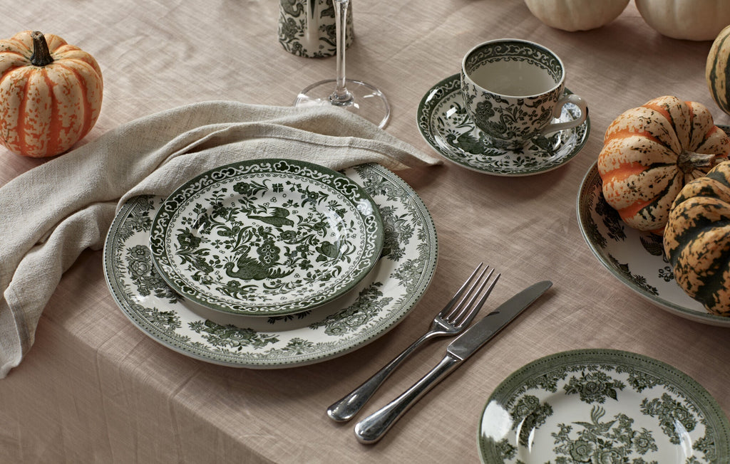 Burleigh Green Regal Peacock Tea Saucer