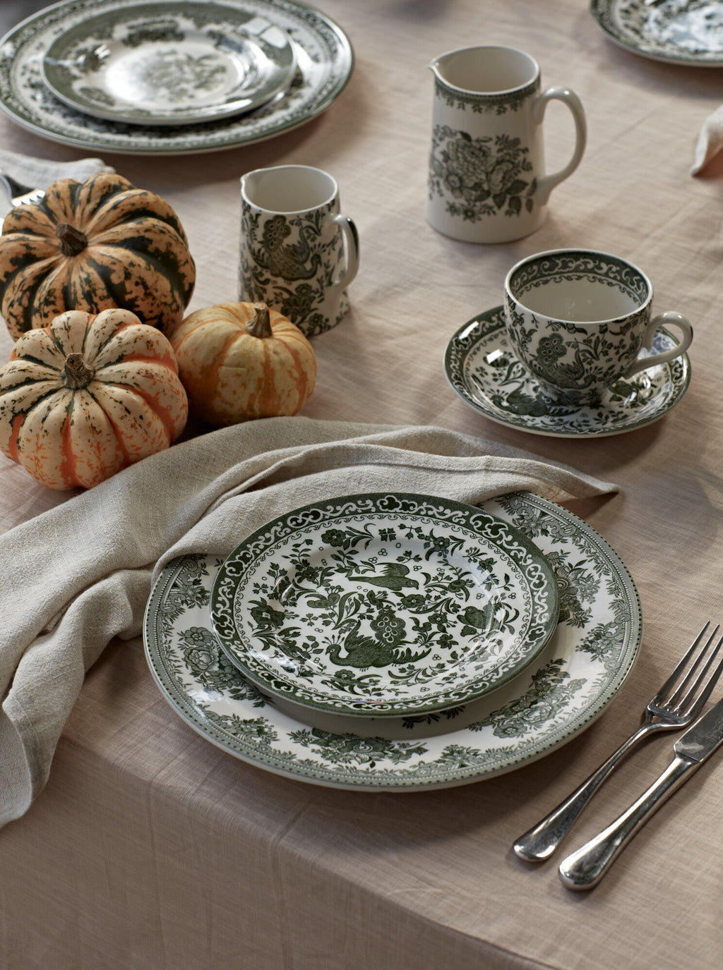 Burleigh Green Regal Peacock Tea Saucer