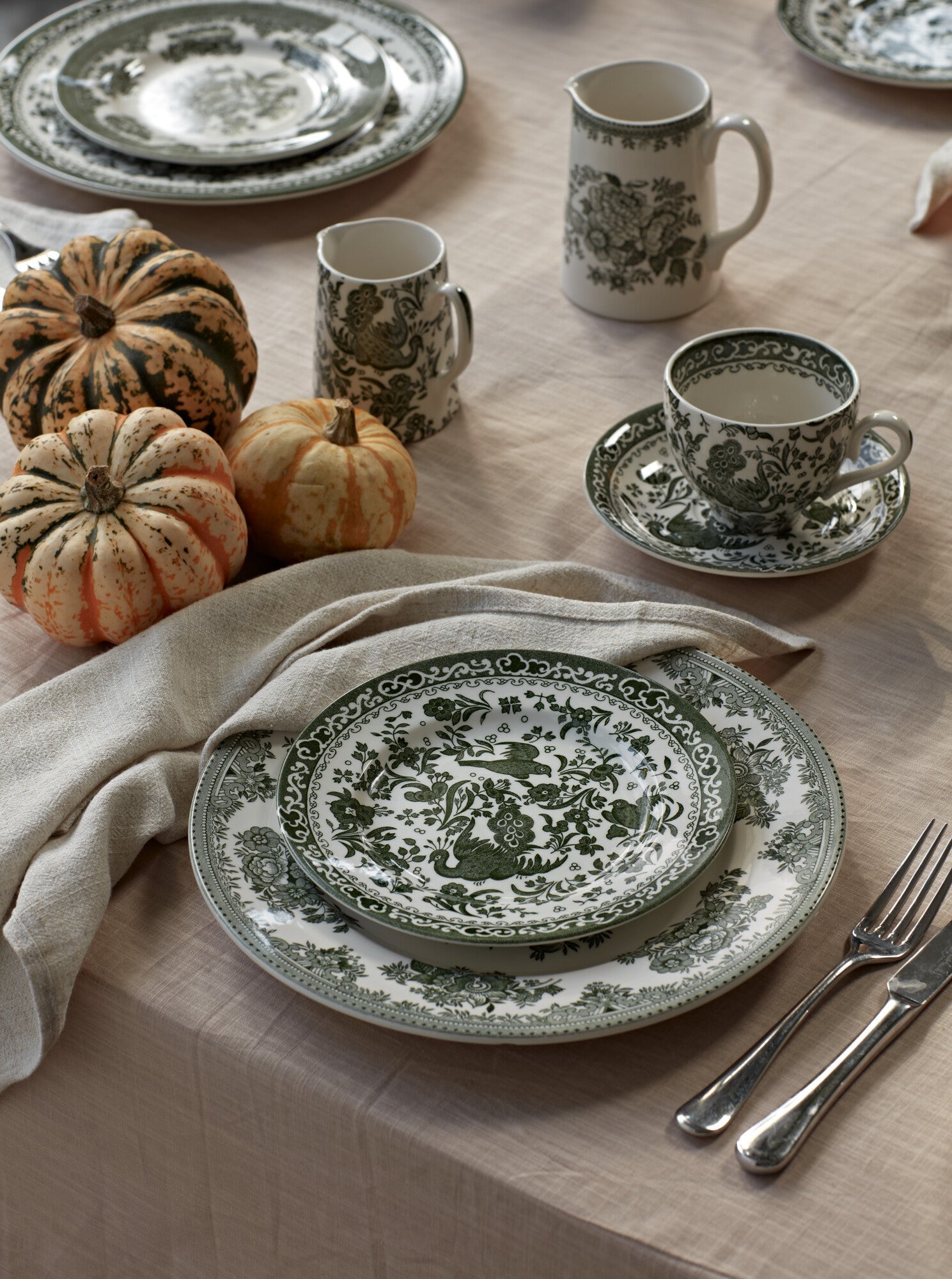 Burleigh Green Regal Peacock Tea Saucer