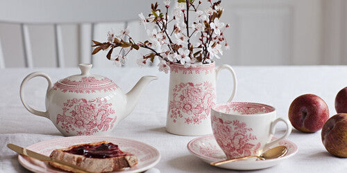 Burleigh Pink Asiatic Pheasants Teacup & Saucer