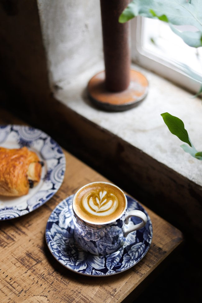 Burleigh Ink Blue Hibiscus Coffee cup 175ml